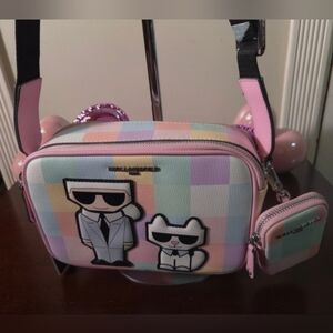 Karl Lagerfeld Pastel Checkered Crossbody Bag NWT
